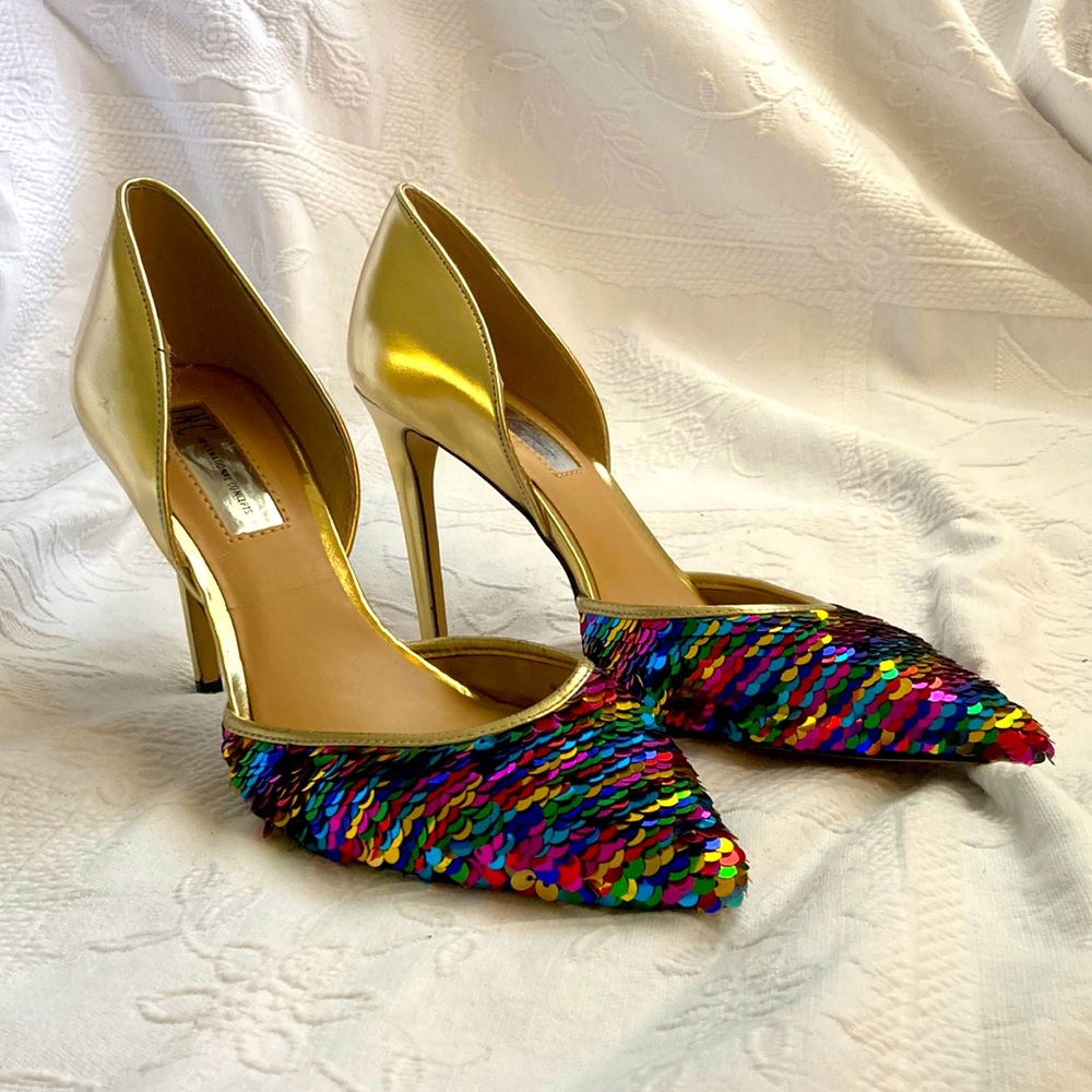 INC Rainbow Sequins Stiletto Pump Size 8